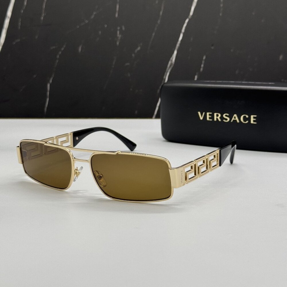 NEW VERSACE VE2257 1002/73 SUNGLASSES MOD 2257 GOLD UNISEX EYEWEAR VE2257 100273